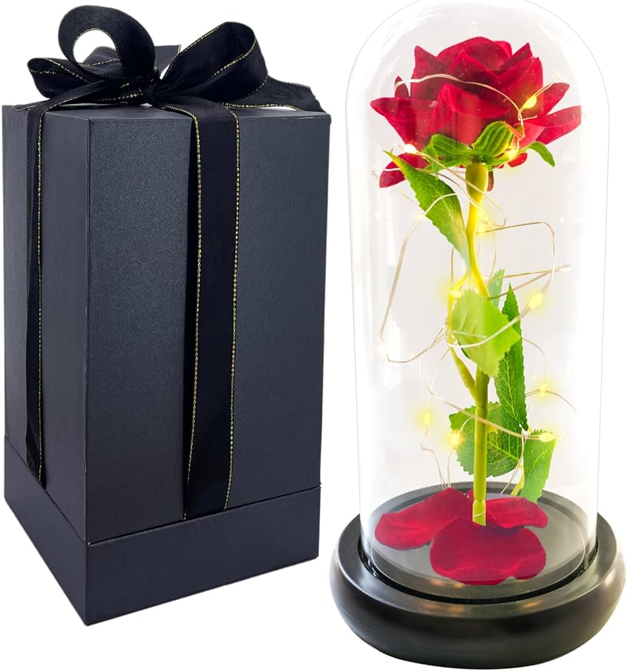 Valentine's Forever Rose in Glass Case