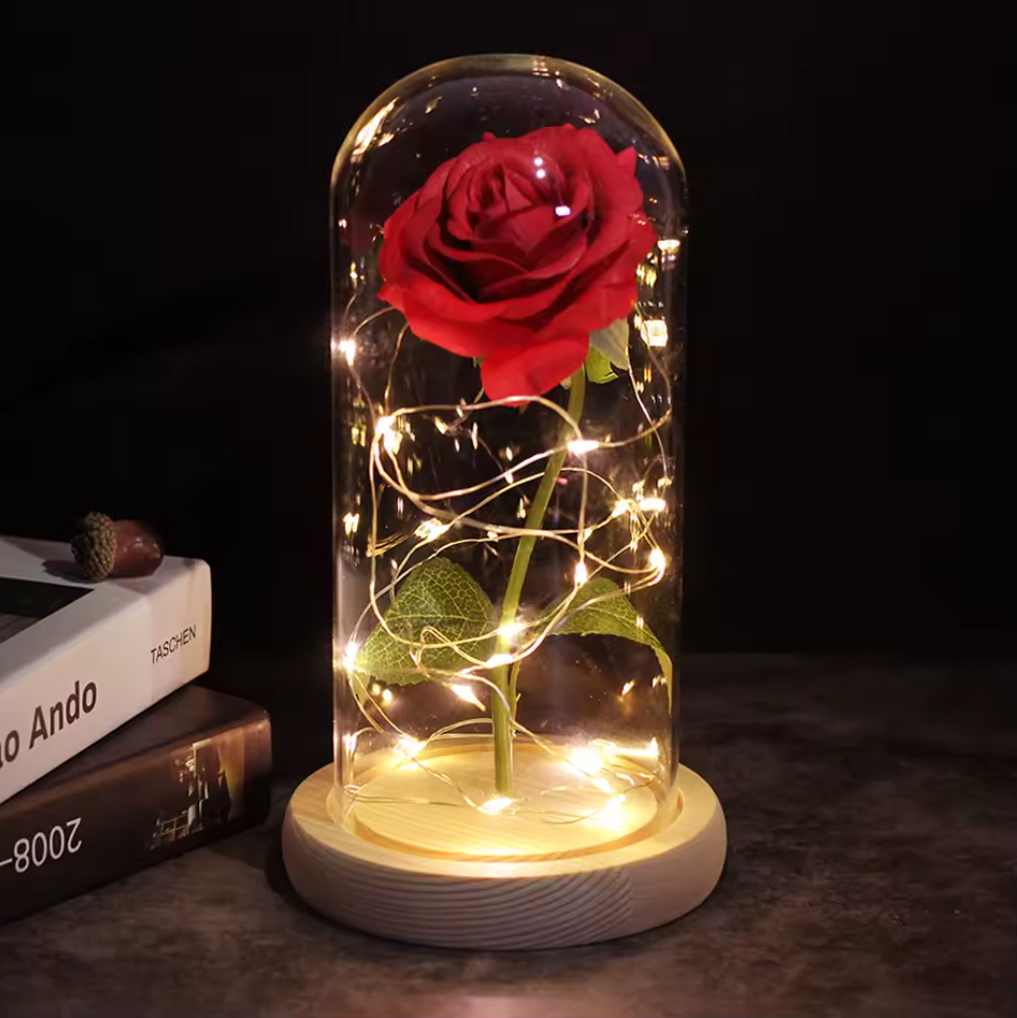 Valentine's Forever Rose in Glass Case