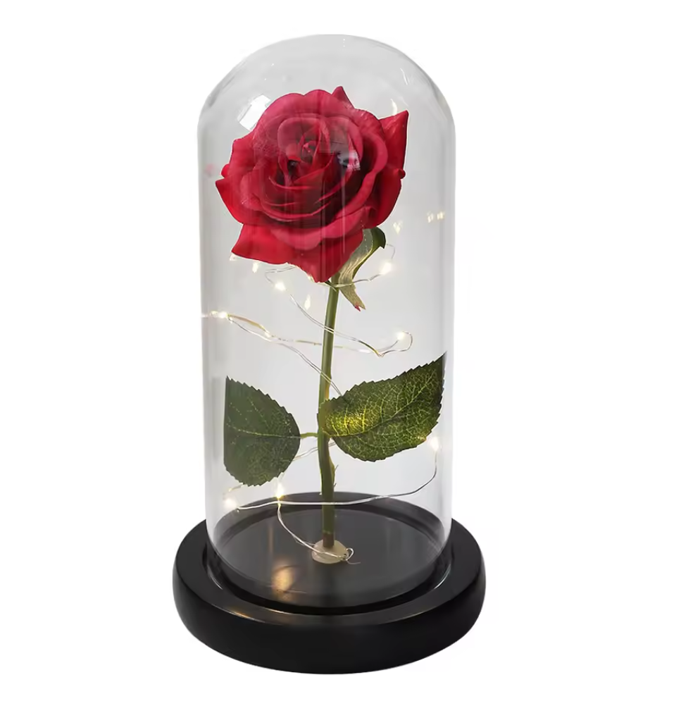 Valentine's Forever Rose in Glass Case