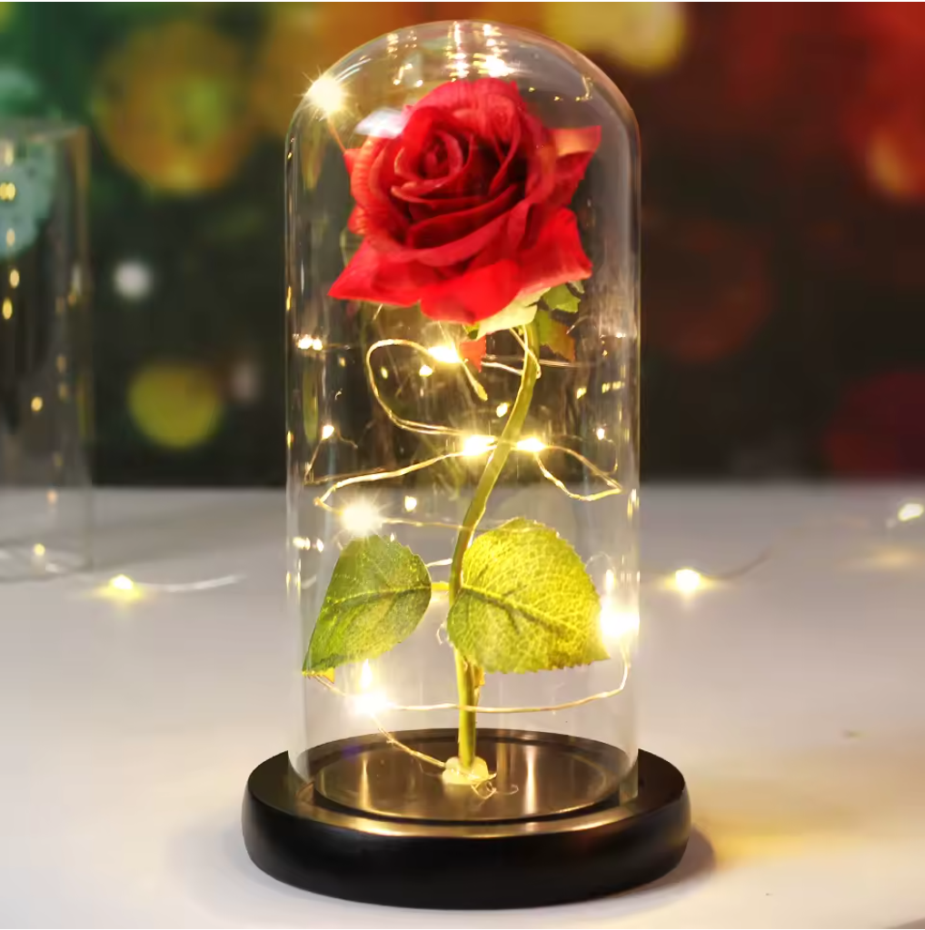 Valentine's Forever Rose in Glass Case